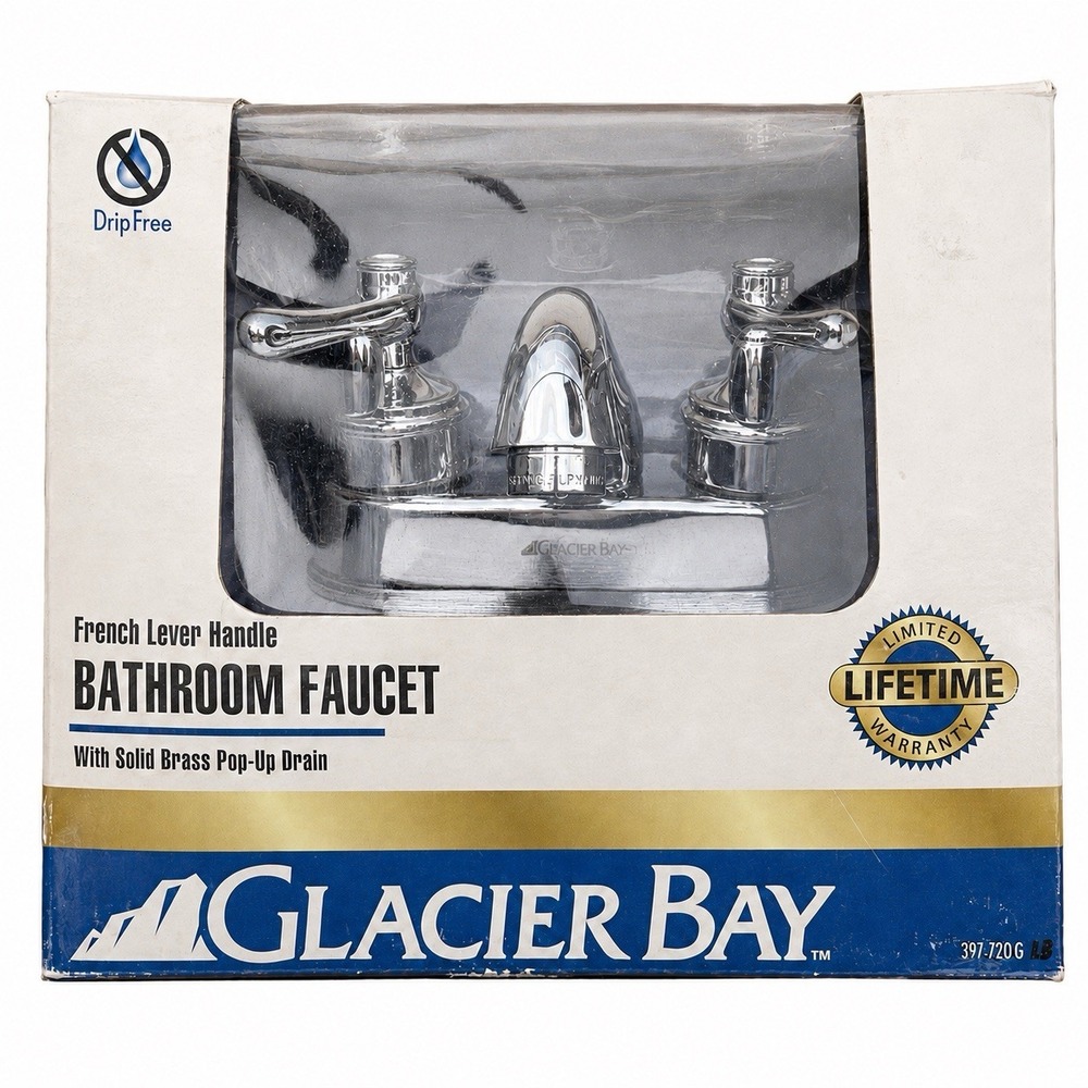 Glacier Bay 397-720G 4" Centerset Bathroom Faucet Chrome w/ Pop-Up Drain